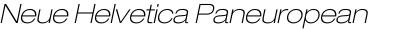 Neue Helvetica Paneuropean 33 Extended Thin Oblique